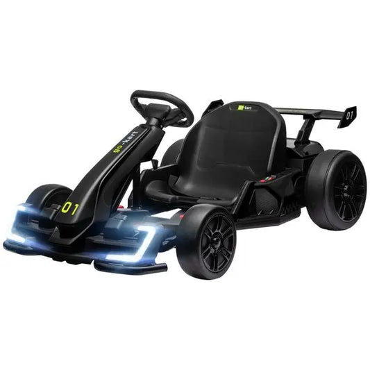 24V 7.5 MPH Electric Go Kart with Adjustable Seat, Slow Start, Black