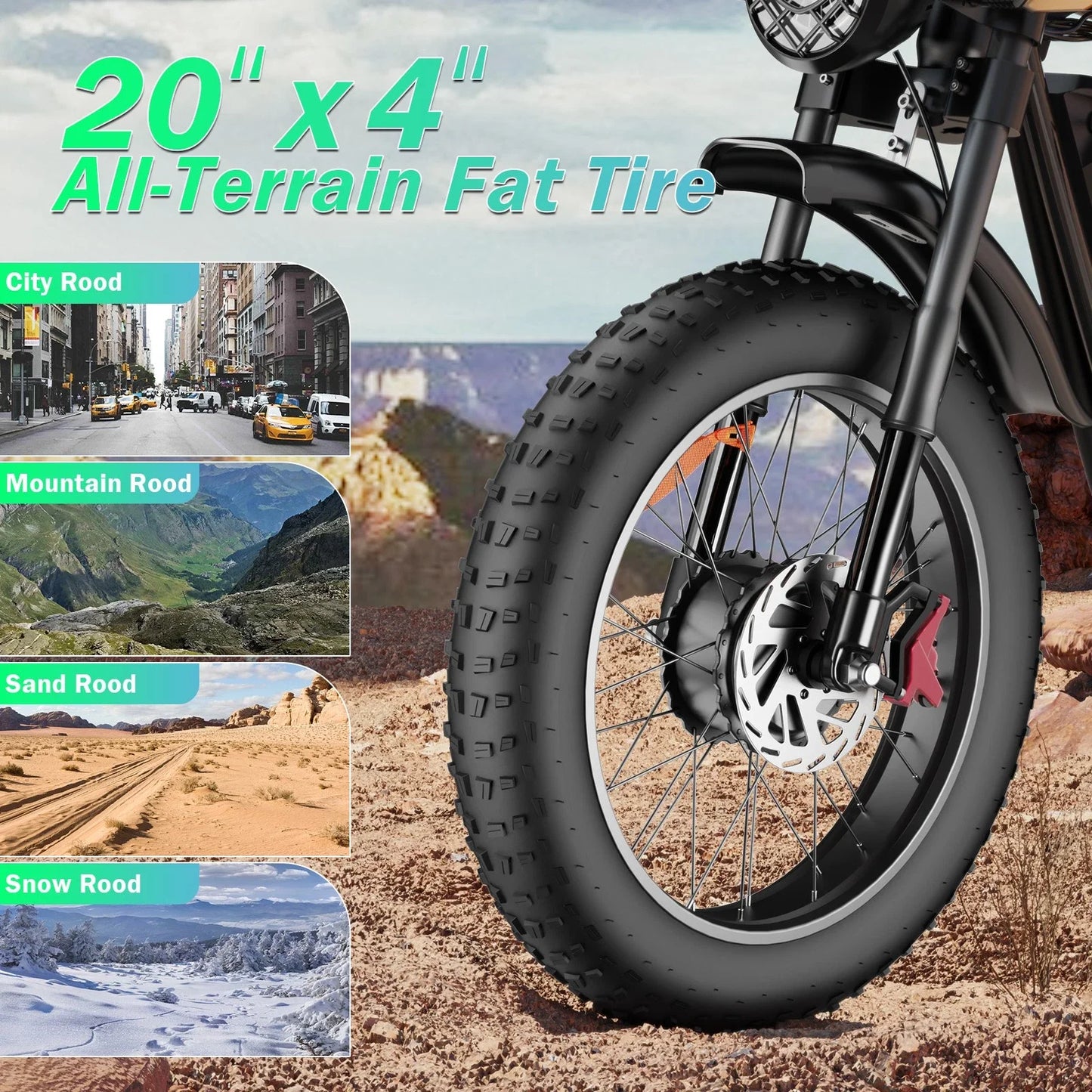 Ridstar Electric Bike for Adults 1500/3000W 48/52V 20/40Ah Lithium Battery 20" Fat Tire Mountain E-bike Electric Dirt Bike