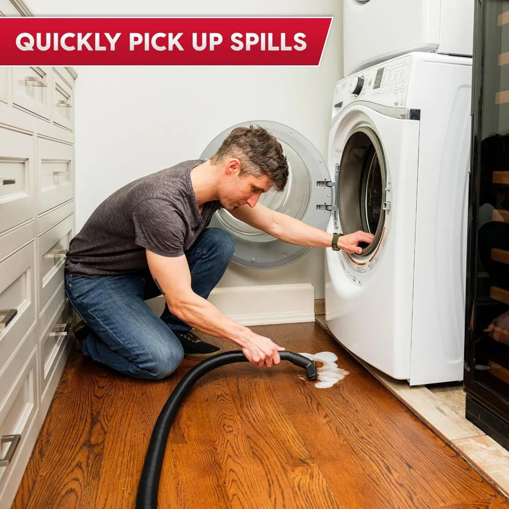 6 Gallon Wet/Dry Vacuum with Blower, 5 HP, 190 MPH Wind Speed for Easy Debris Cleanup