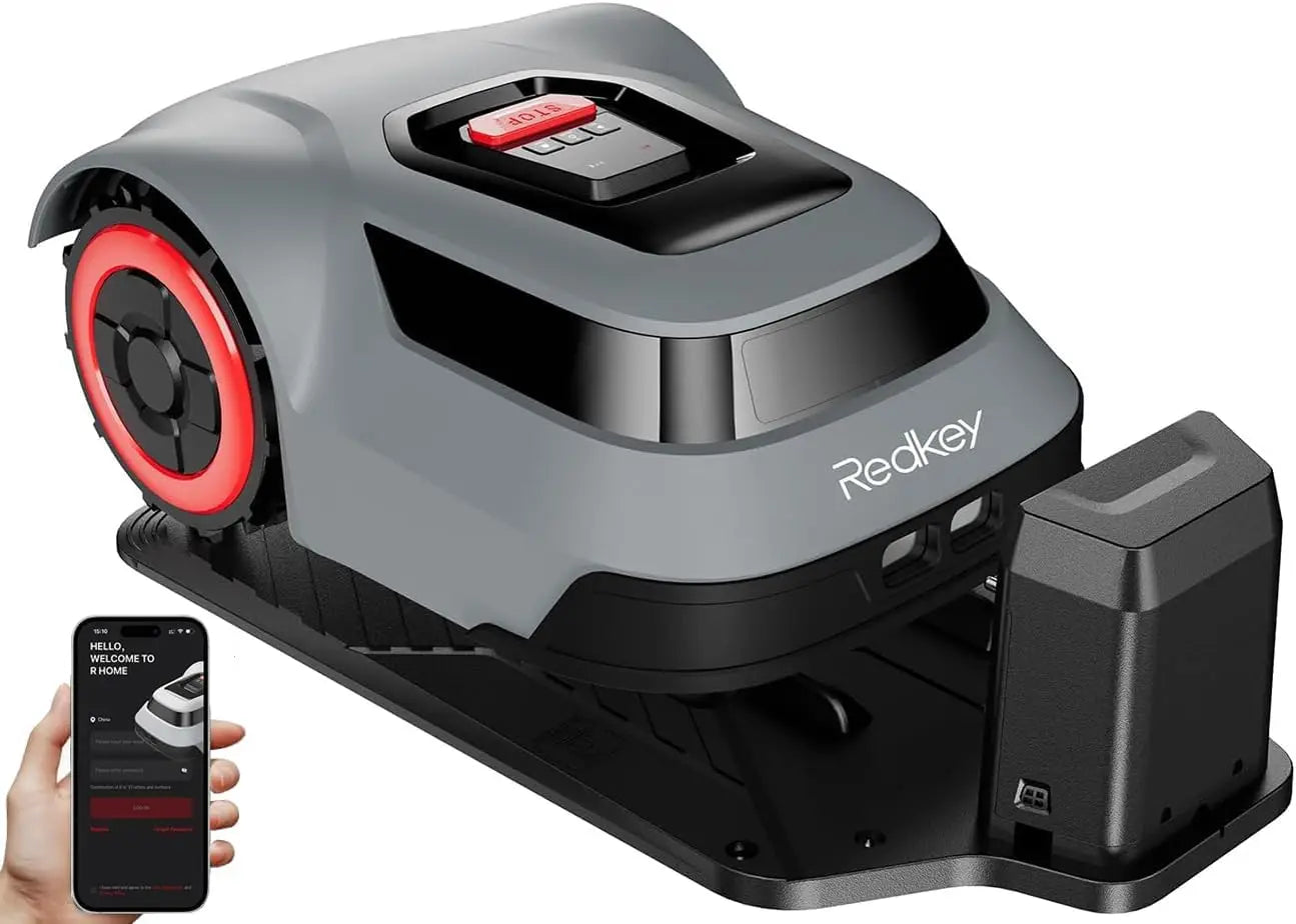 Automatic Robotic Lawn Mower for 0.25 Acre, 45% Slope, 70Mins Runtime with Boundary Wires & App Control
