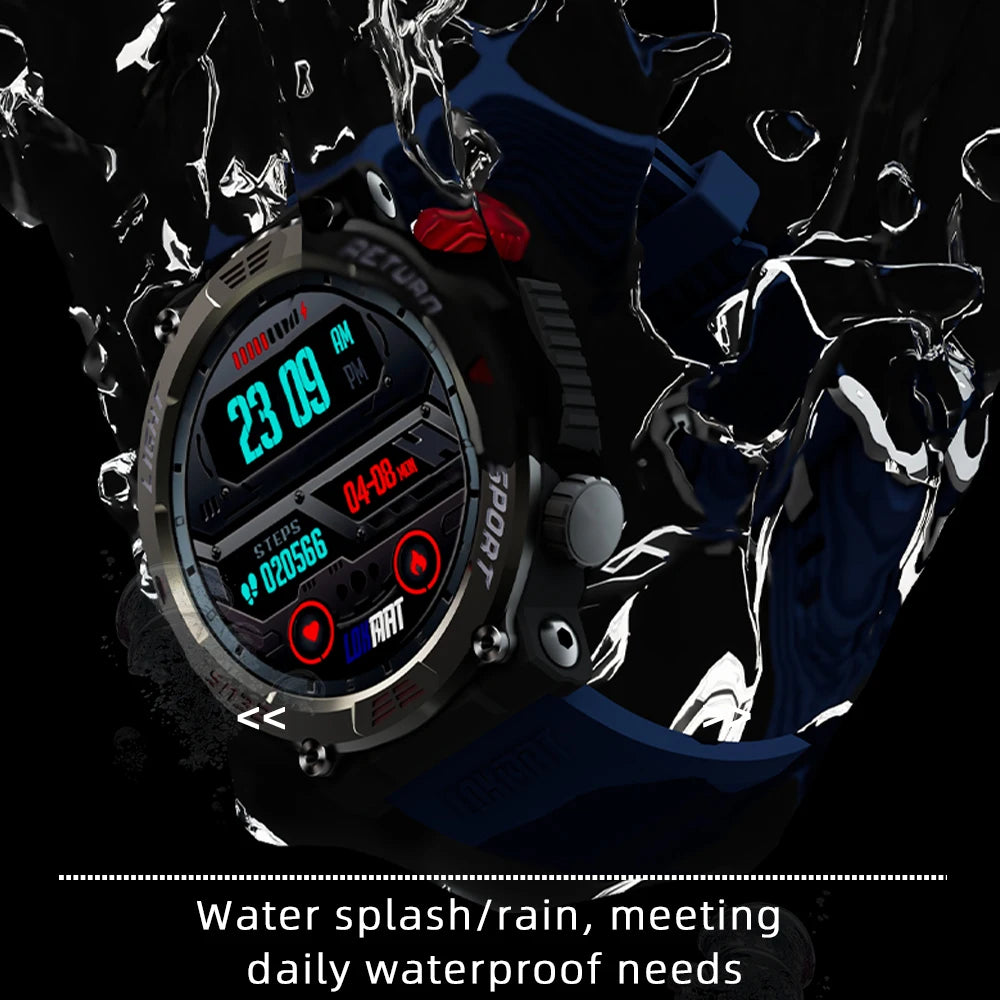 LOKMAT ZEUS 5 PRO Flashlight Smart Watch Bluetooth Calls Watch Waterproof Fitness Tracker Message Push Smartwatches for Phone