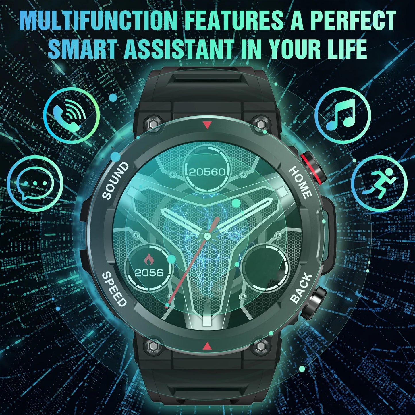 1.39" Smartwatch for Men, 400mAh Battery Smart watch with Extra-Long Battery/Message & Call Alerts, Fitness Tracker