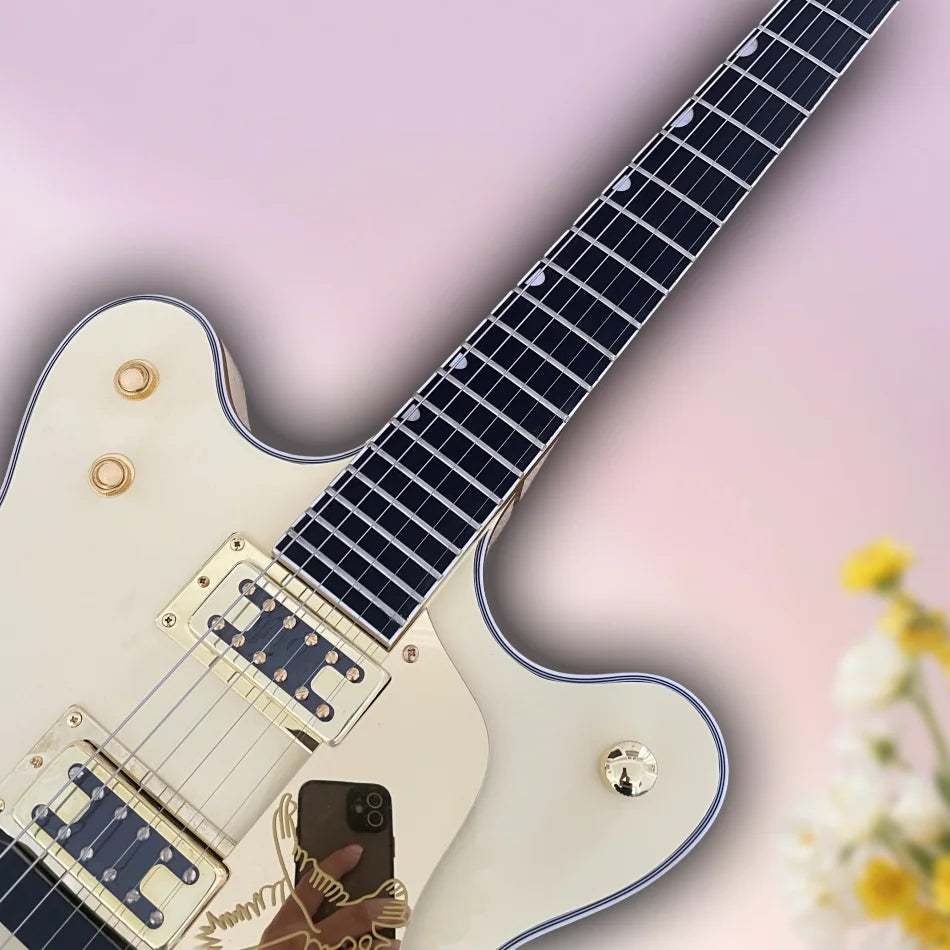 High Quality Made In China Hollow Jazz Electric Guitar Maple Body And Head Gold Hardware Vibrato System Shipped From USA