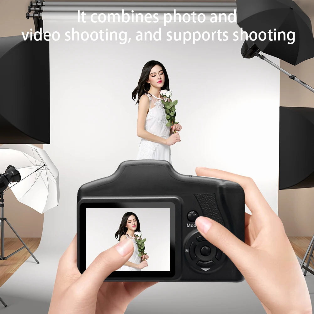 16MP Digital Camera with 2.4 Inch LCD Screen Vlogging Camera 16X Digital Zoom Camcorder for Photography and Video