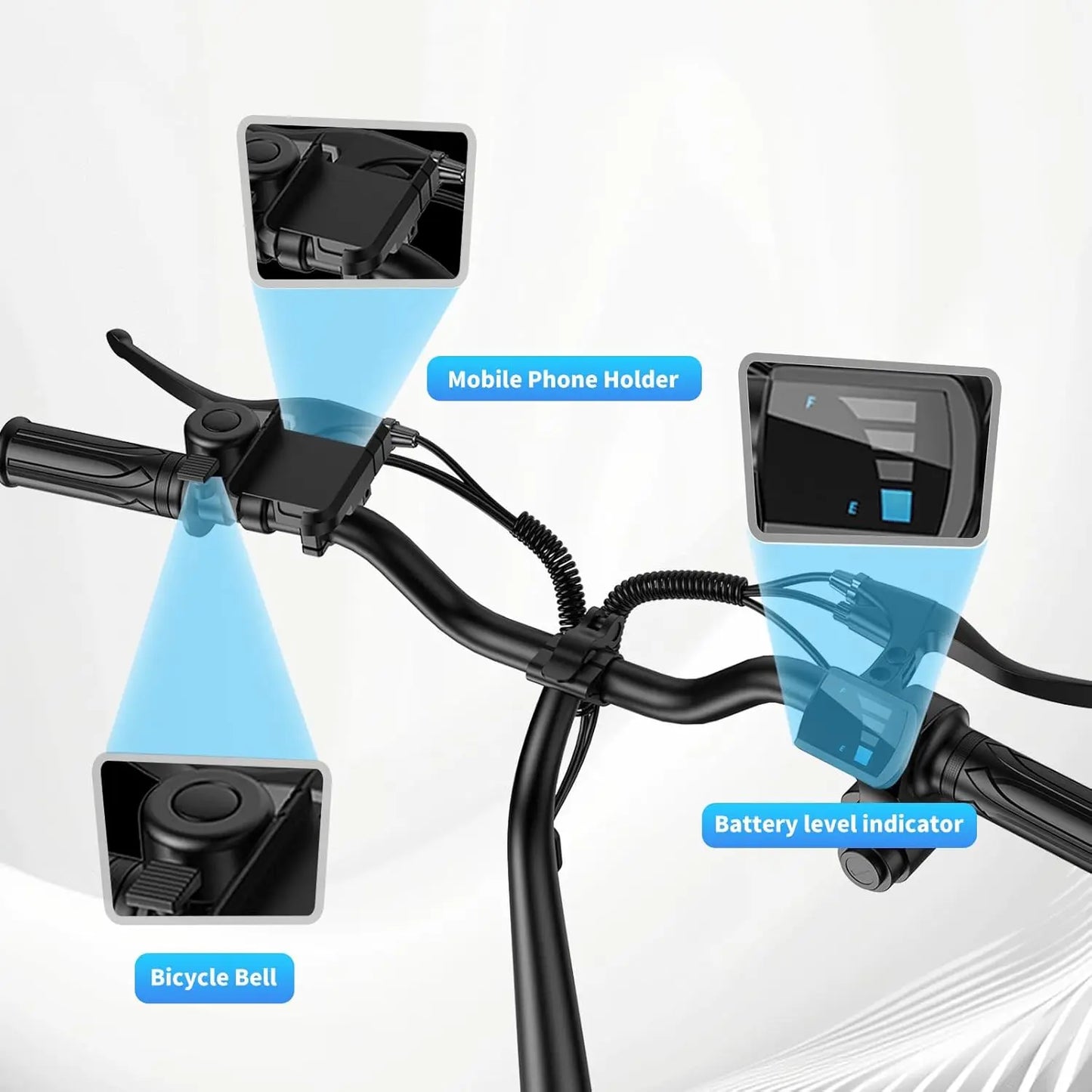 INSDRGNC14 adult electric bicycle foldable with seat electric scooter900W20MPH double disc brake high-strength frame load 300lbs