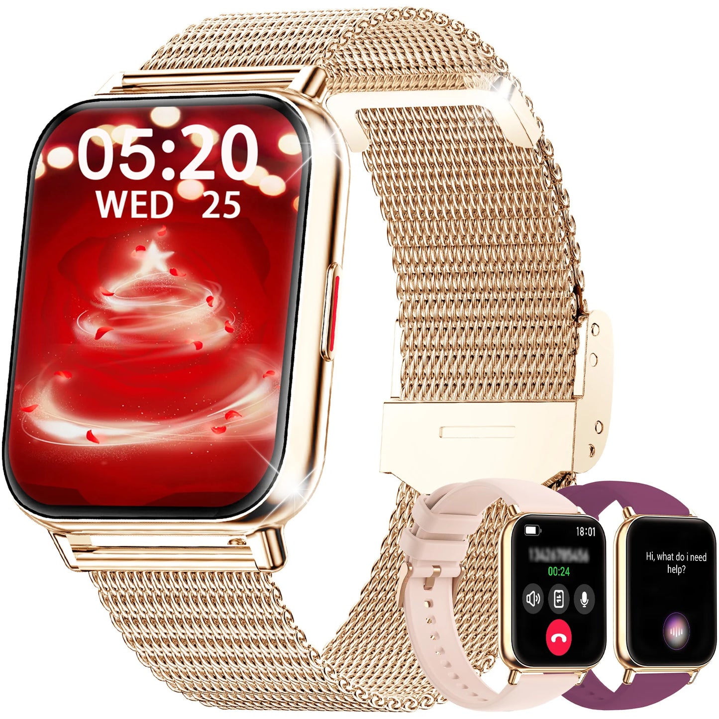 1.85" Smart Watch(Answer & Make Call) Message Alerts/Sports Fitness smartwatch For iPhone/Android, Perfect Gift