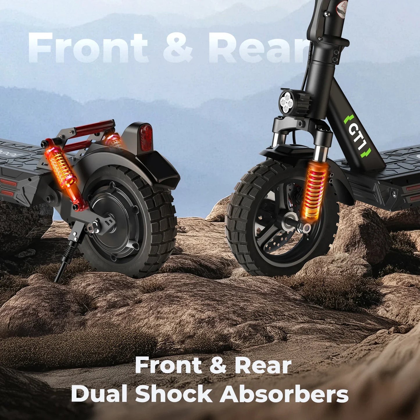 Isinwheel GT1 Adult Electric Scooter 48V 10Ah Battery 10" pneumatic off road tire Foldable E-scooter