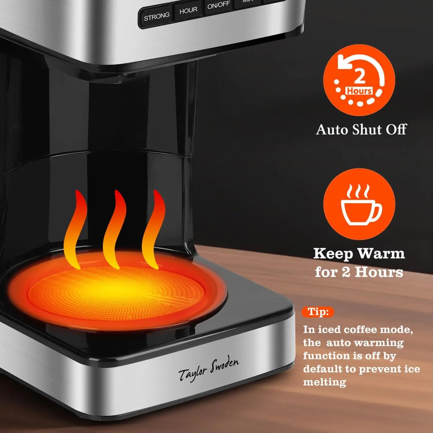 12-Cup Programmable Coffee Maker, 4 Brew Strength, LED Timer, Keep Warm & Auto Shut-off - Drip Coffee Machine for Home/Office