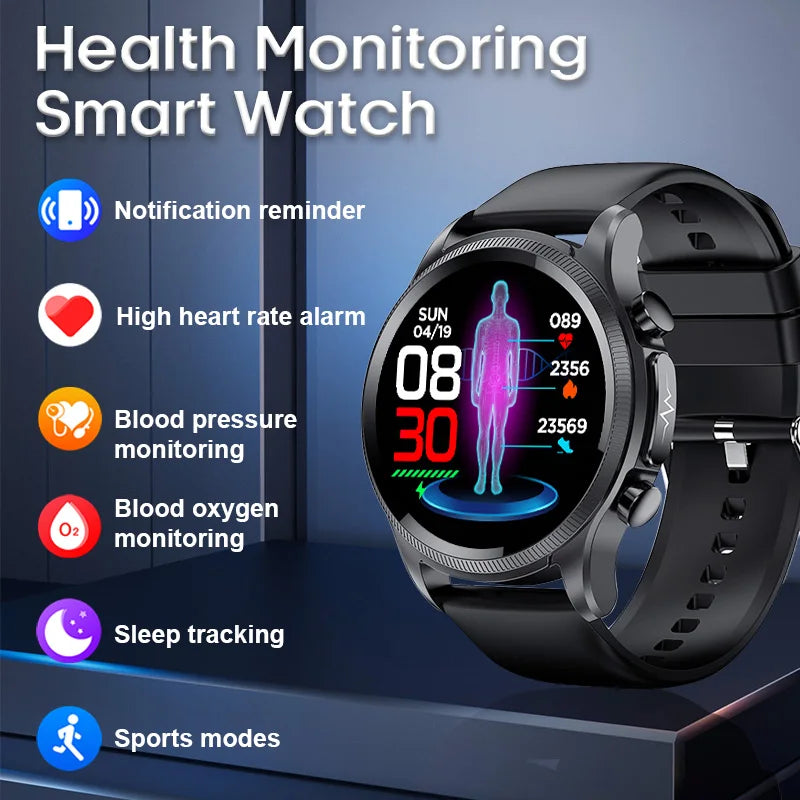 2025 New ECG Smart Watch Heart Rate Blood Pressure Blood Oxygen Sleep Monitoring 1.39'' Fitness Sports Watch For iPhone Android