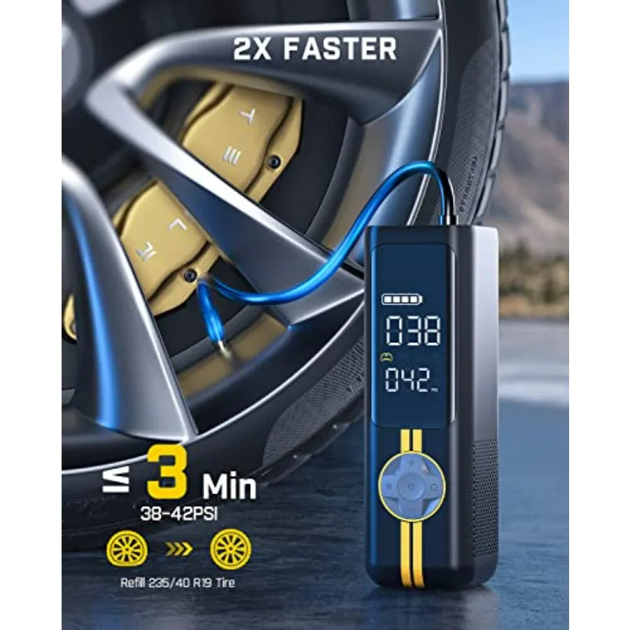 X8 APEX EV Tire Inflator 65W Dual Port Fast Charging Car Adapter Portable Air Compressor with LED Display for Cars SUVs and Tru