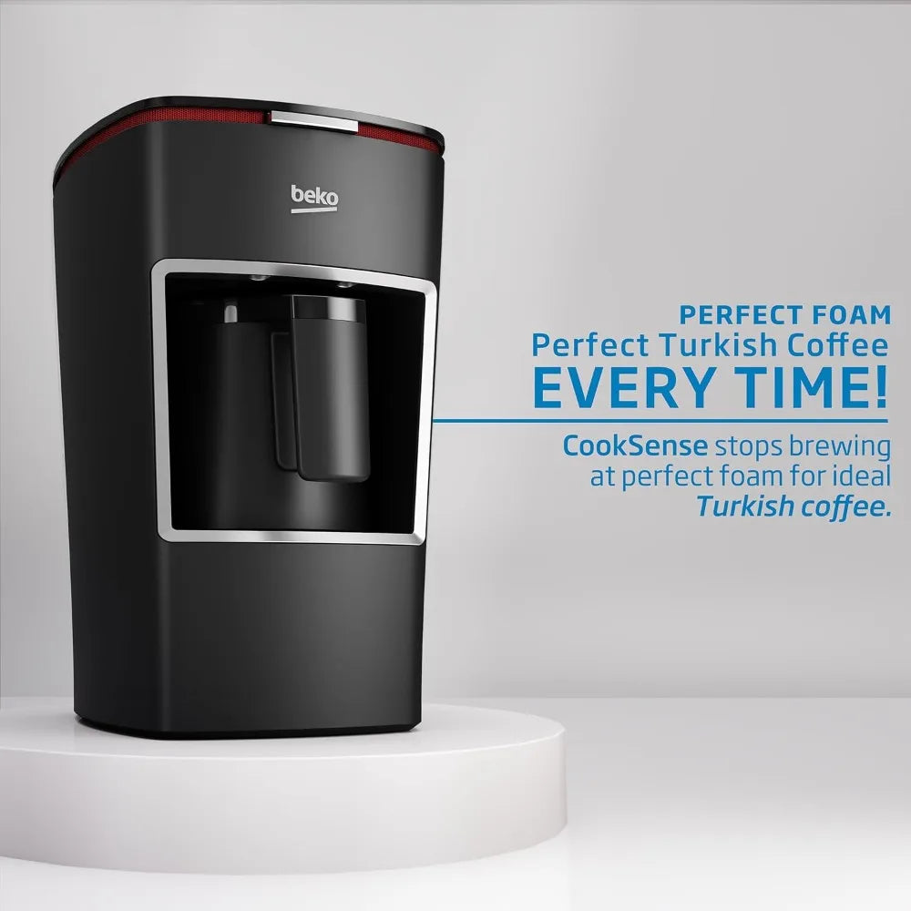 Product out of stock）Beko Turkish Coffee Maker, 2 Cups Capacity, 100% BPA Free Turkish Coffee Machine, 120V CookSense Technology