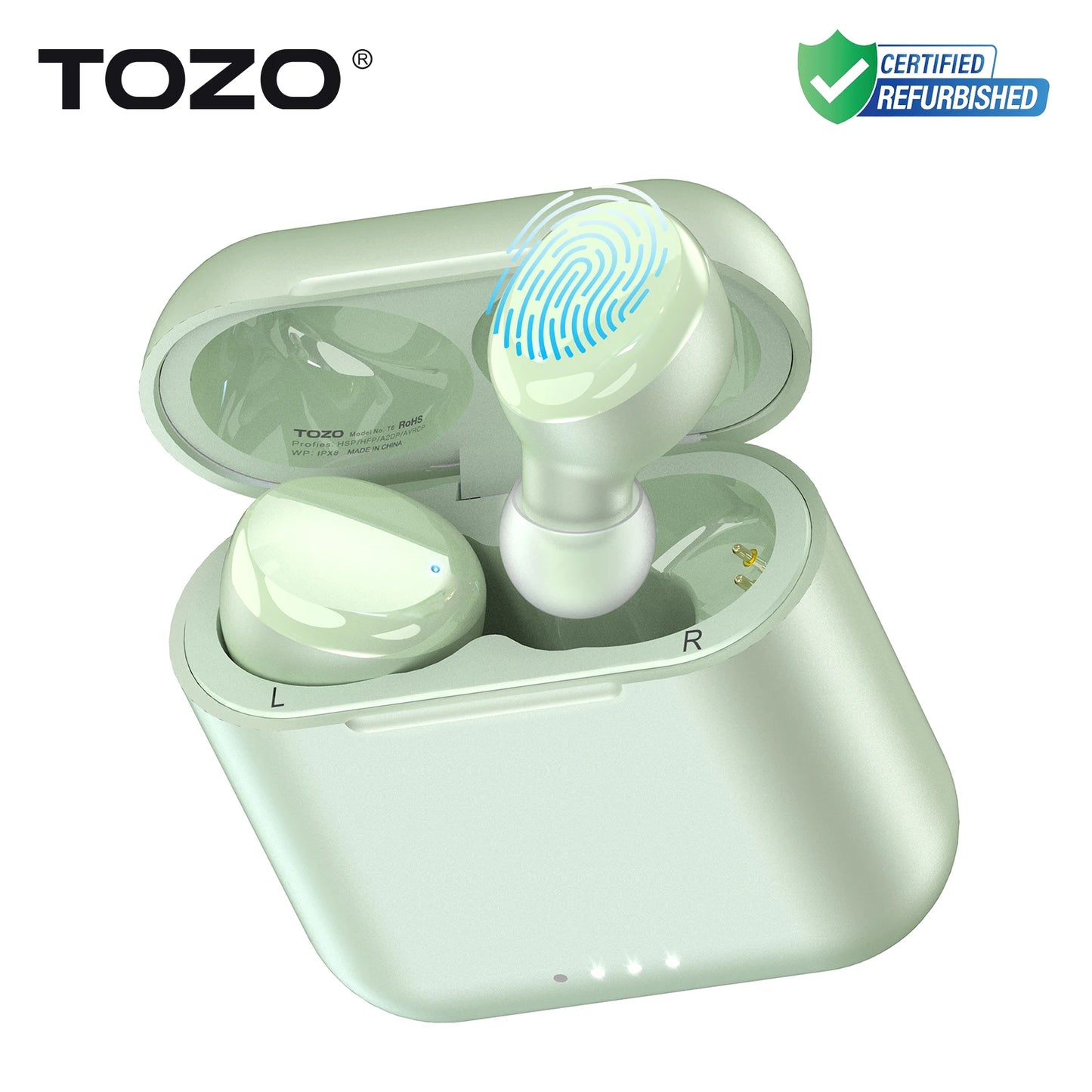 Refurbished TOZO Wireless Bluetooth 5.3 Earphones In Ear TWS Earbuds Headset HiFi Stereo Touch Control Built-in Mic Calls ENC