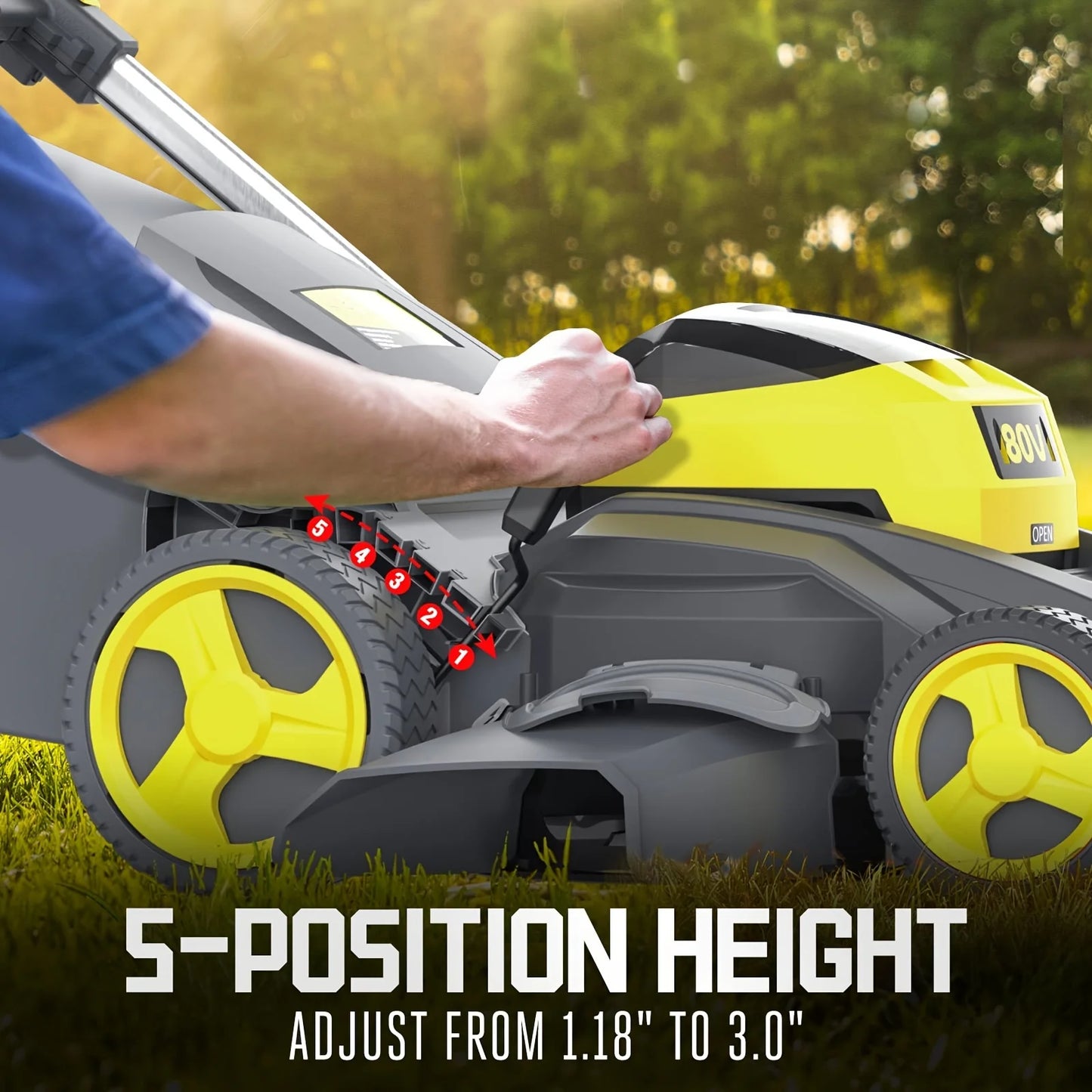 PowerSmart 80V Cordless Self Propelled Lawn Mower With 6.0Ah Battery