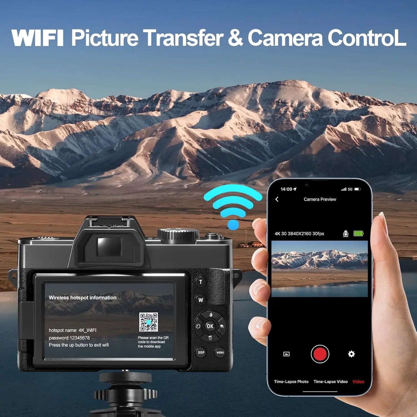 NBD 4K Digital Cameras for Photography,48MP Camera,Travel Vlogging Cameras with 16X Digital Zoom,180°Flip Screen,52mm Macro Lens