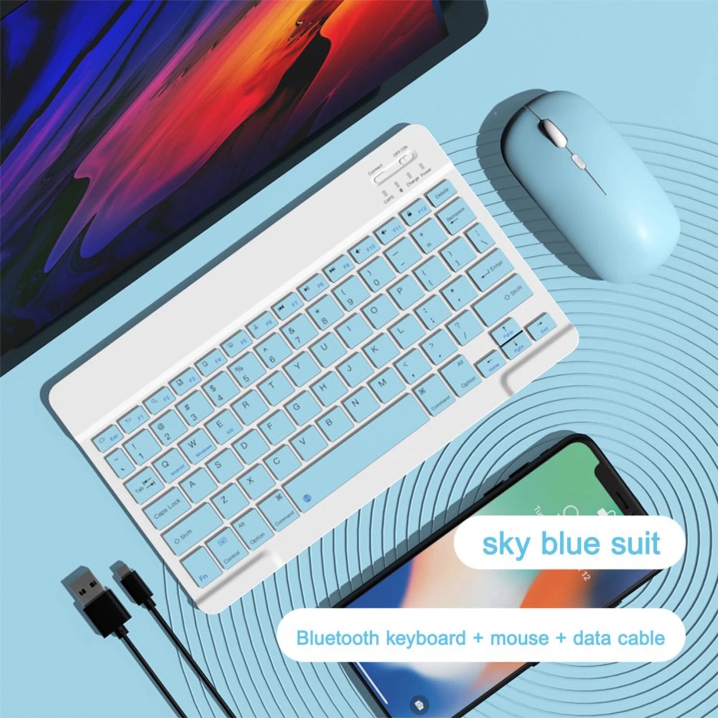 Mini BT Wireless Keyboard & Mouse for Android Windows PC Tablet