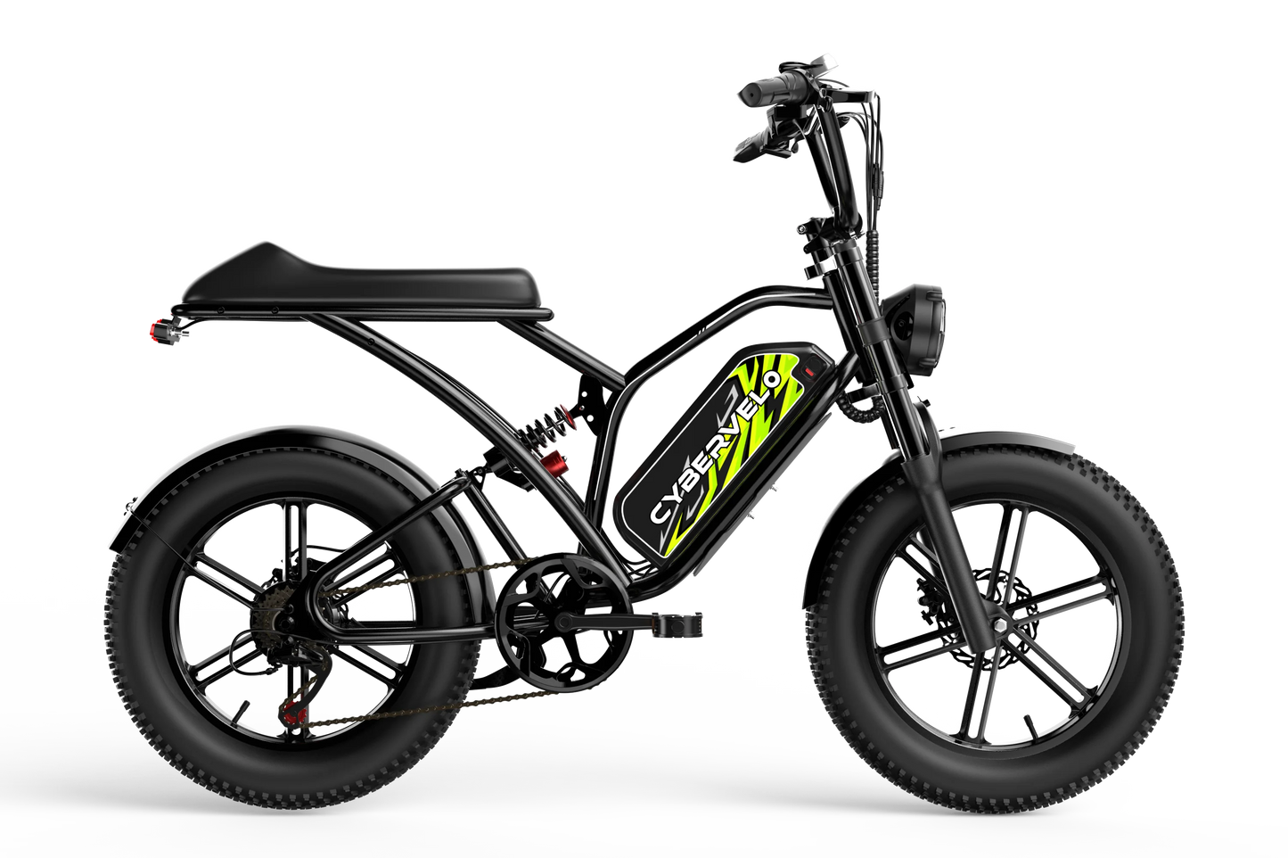 Cybervelo 1600W Peak 20" Fat Tire E-Bike for Adults, 48V 20ah Detachable Battery E Motorcycle, 30MPH 80Miles+ 20“ fat tire EK11