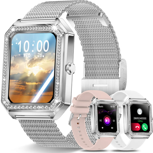 Smart Watch(Answer/Make Call),1.59"Touch Screen Smart Watch with Sports Modes/Voice Assistant/Music Player,Ideal Gift for Women
