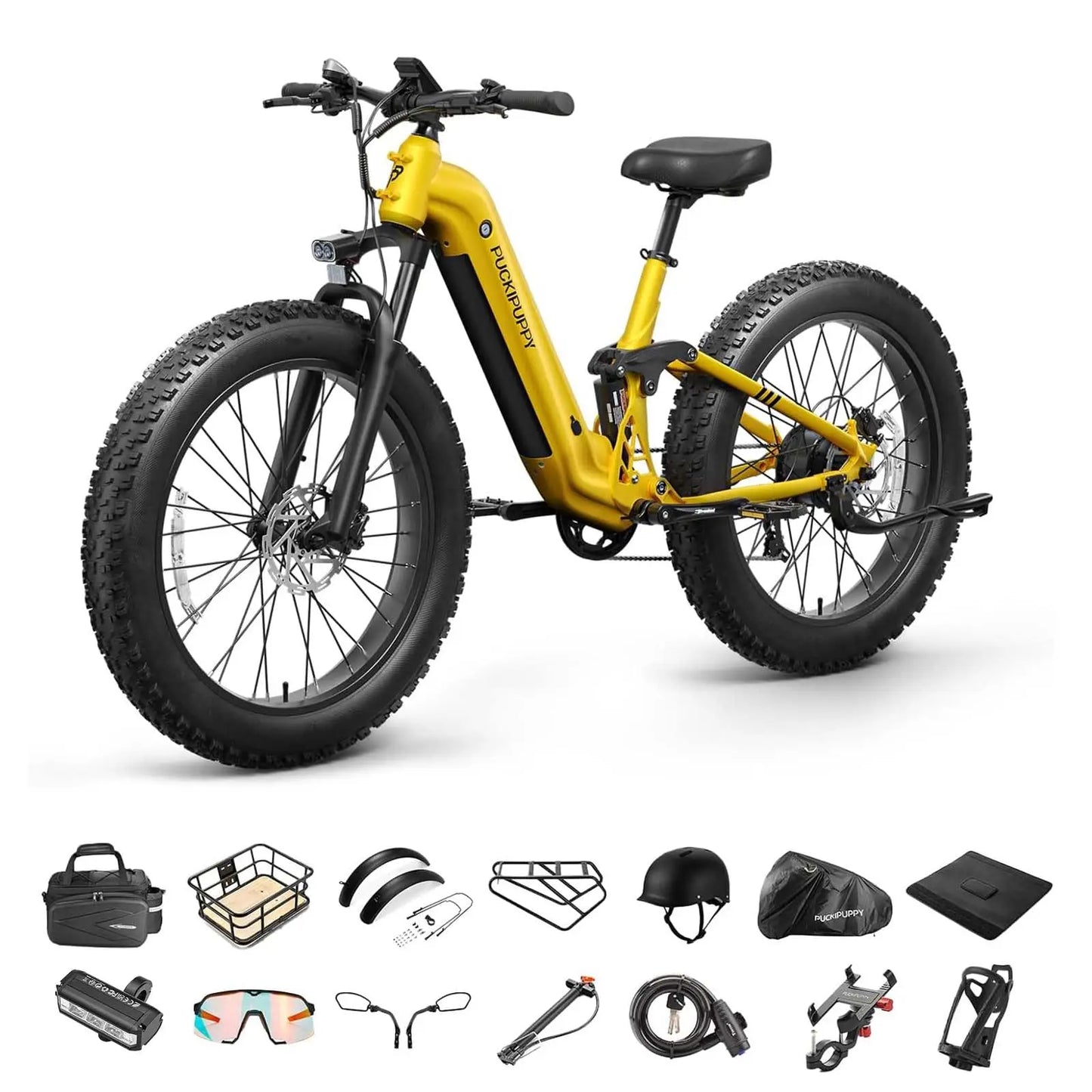 PUCKIPUPPY Boxer St Electric Bike for Adults 960W 48V 20AH Electric Bicycles with Luxury Accessory Pack and Extra 15Ah Battery