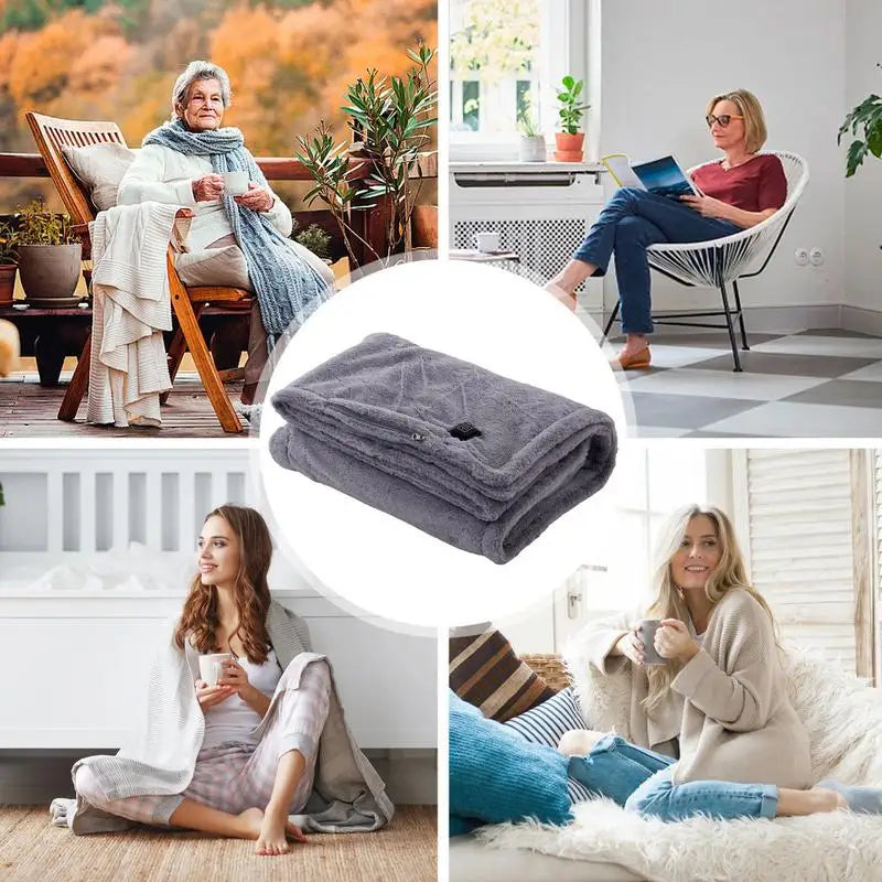 Electric Heated Blanket 59x33.5 Inch Fast Heating Heated Blanket Adjustable Electric Lap Blanket Throw 3 Levels Temperature