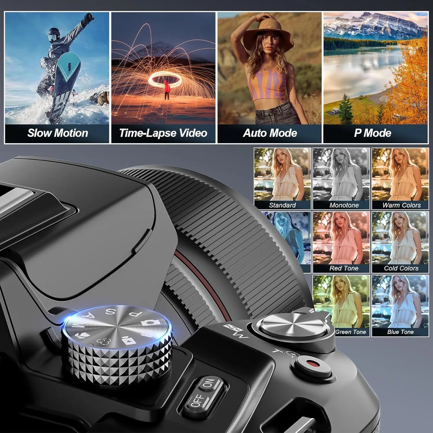 NBD 5K Digital Cameras For Photography, 16X Optical Zoom Camera With WiFi & App Control,64MP Vlogging Camera With 3-inch Screen