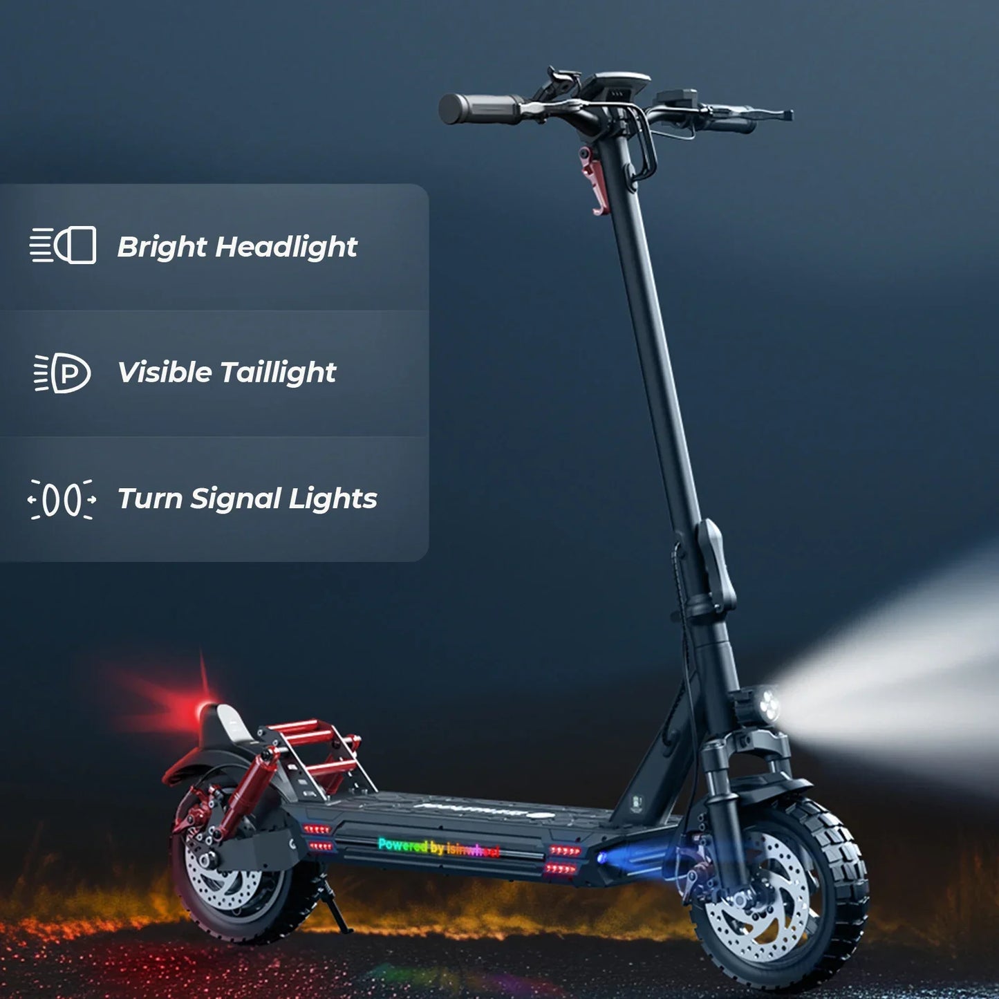 Isinwheel GT1 Adult Electric Scooter 48V 10Ah Battery 10" pneumatic off road tire Foldable E-scooter