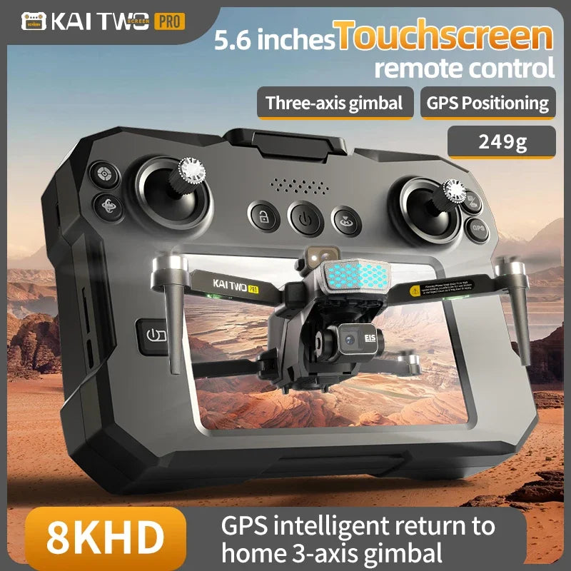 KAI TWO drone 5.6-inch touch screen three-axis gimbal 4K 360° all-round laser obstacle avoidance GPS positioning brushless motor