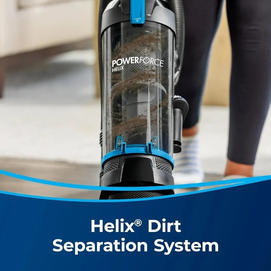 Power Force Helix Bagless Upright Vacuum Powerful Suction for Pet Hair Carpet Tile Hardwood Cleaning Scatter-Free Tec