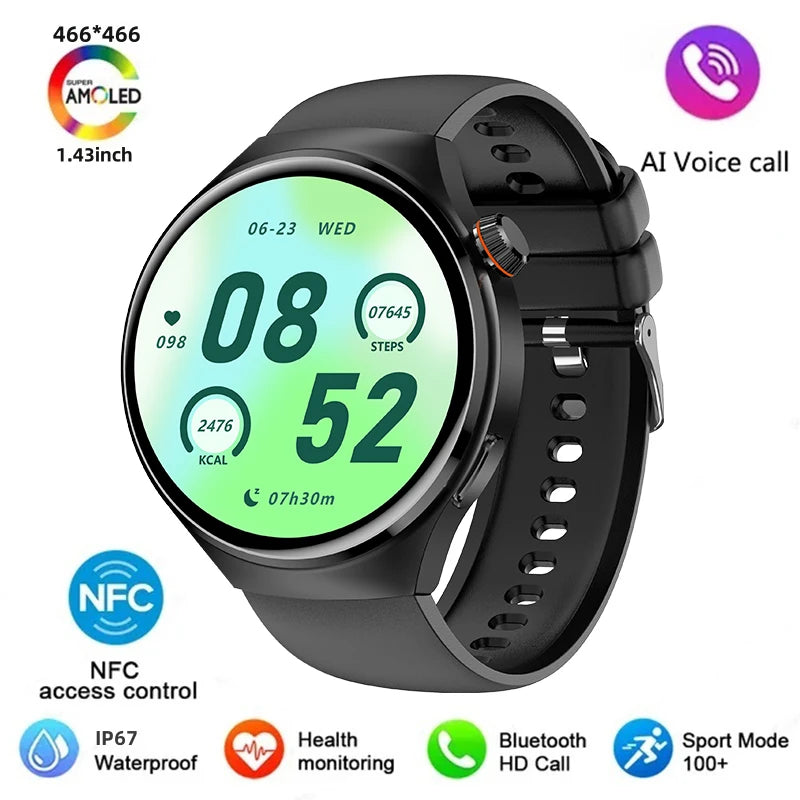 Men's Intelligent Dual Mode Bluetooth Calling Watch AMOLED 1.43 inches 466 * 466 HD Full Touch Large Screen Smart Watch 2024