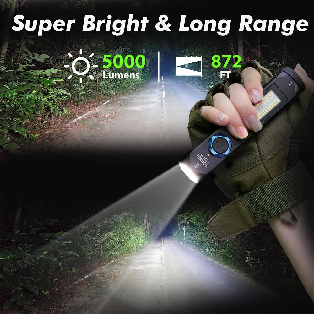 Sofirn IF23 PRO RGB Light 5000lm XHP70B Powerful LED Flashlight 21700 5V 3A USB C Rechargeable Torch with Magnetic