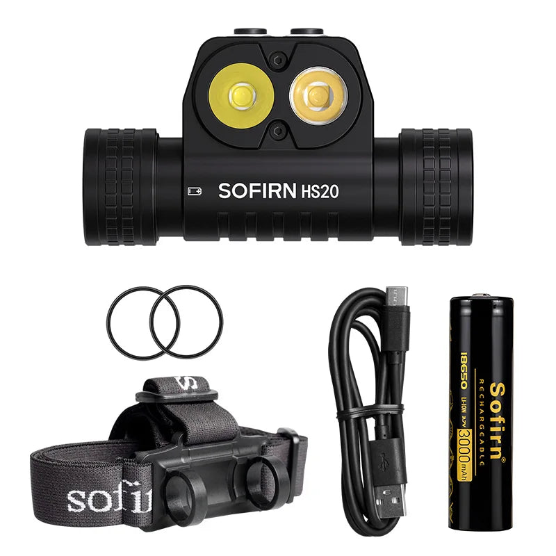 Sofirn HS20 Headlamp 2700lm USB C Rechargeable8 Powerful Headlight with Spotlight&Floodlight Dual Switch Indicator
