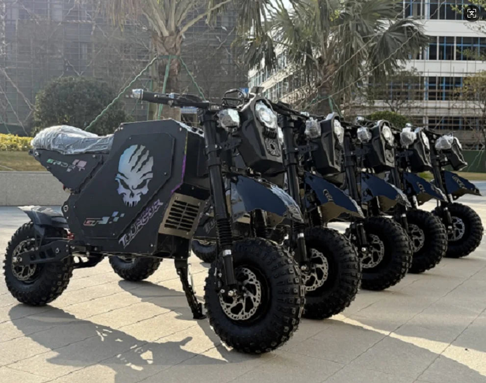 One piece dropshipping 14 inch electric motorcycle 10000W72V50AH vintage off-road electric motorcycle in stock in the United Sta