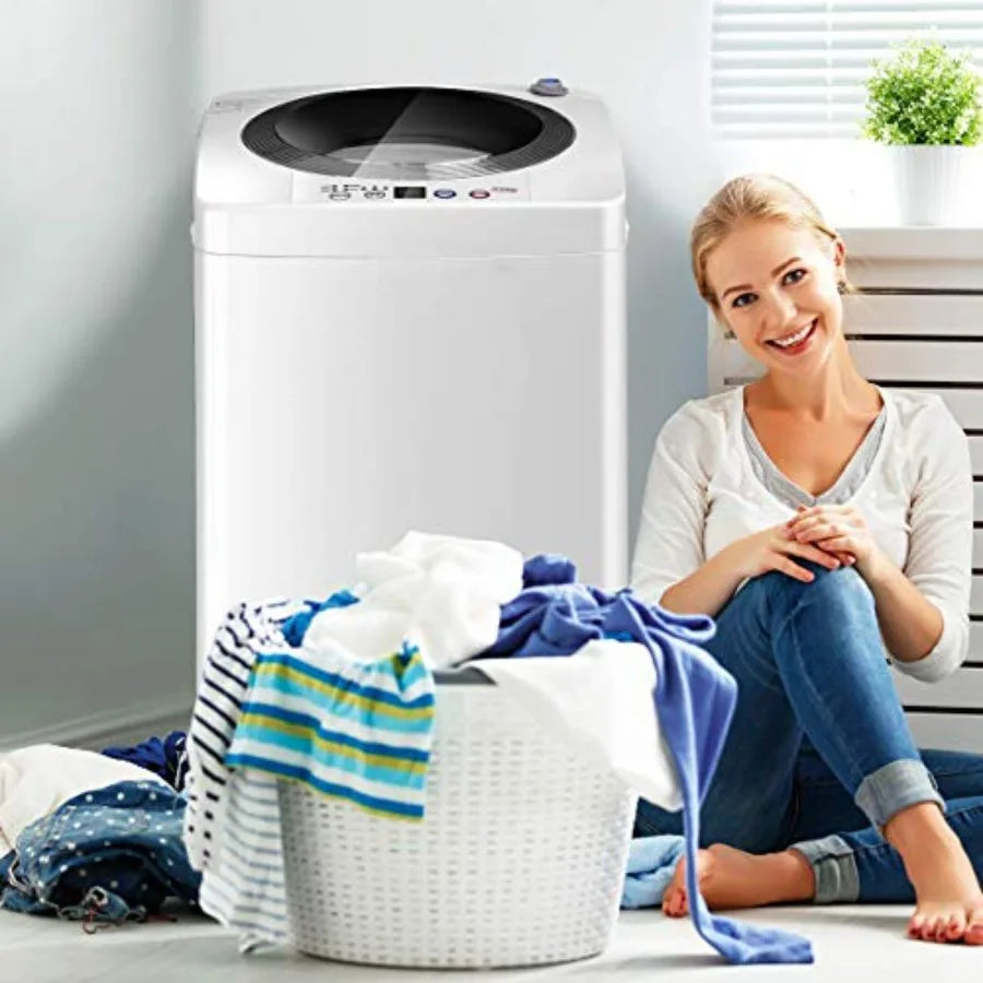 Portable Washing Machine Full Automatic Washer and Dryer Combo with Built-in Pump Drain 8 LBS Capacity Compact Laundry Washer S