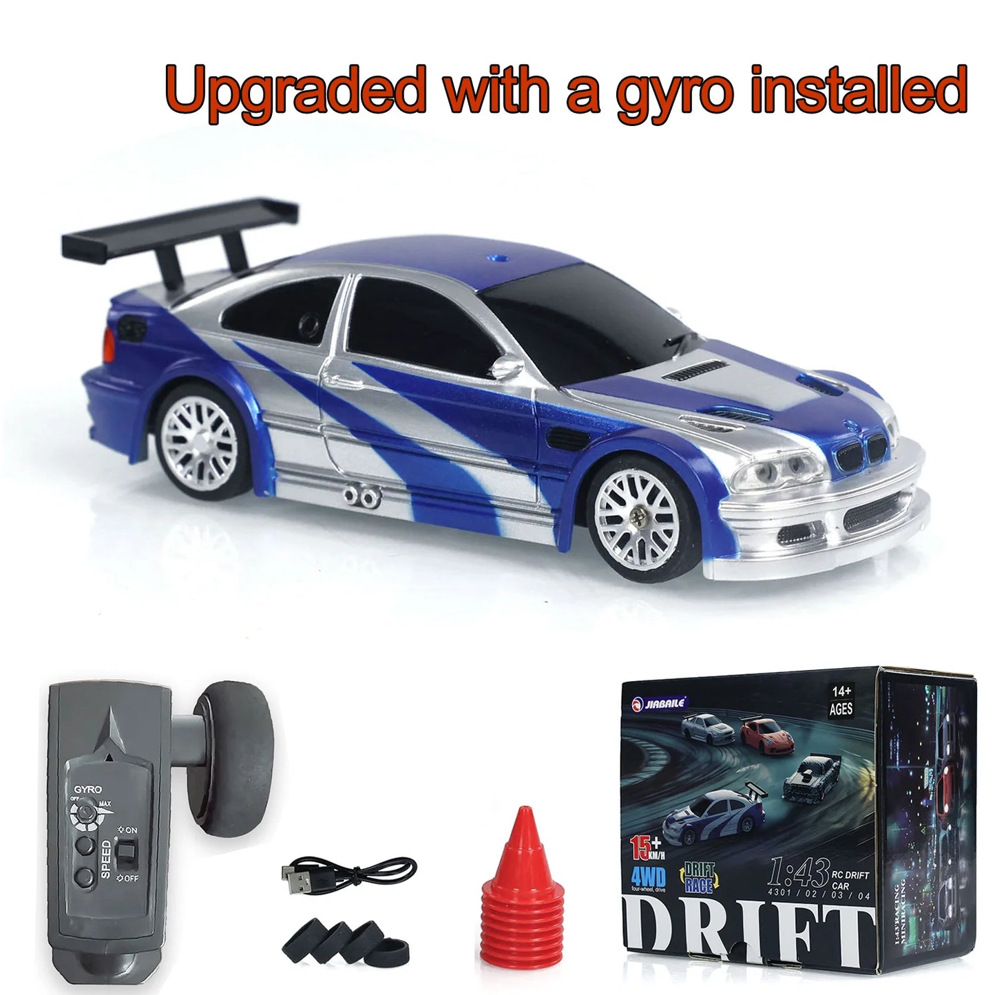 US Stock Gyro 1/43 RC Drifting Car Racing RTR 4WD High Speed Radio Control Model 2.4G Drift Race Cars Vehicle Toys Boys Gifts