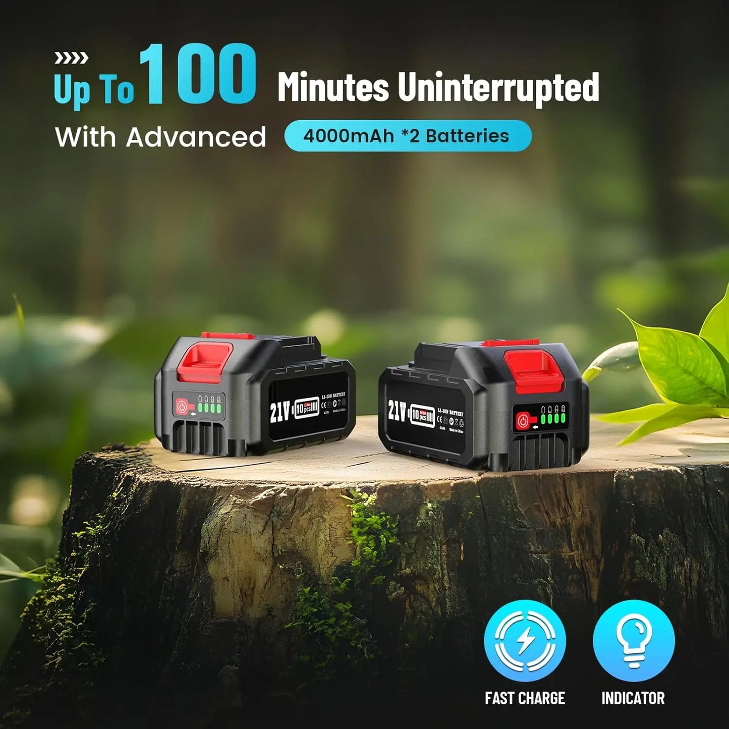 Seesii 6'' Cordless Pole Saw Electric Mini Chainsaw with 2.5m Extension Hedge Trimmer Grass Shears for Makita 18V Battery pin