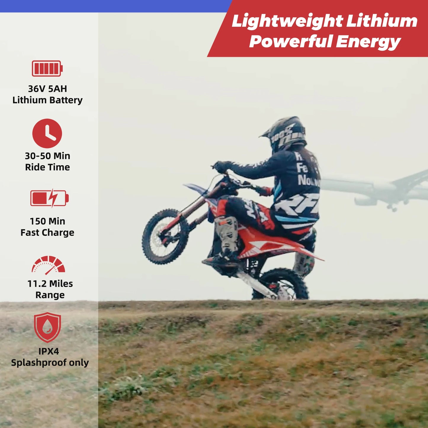 RFN Warrior Kids Serise Electric Dirt Bike – Off-Road Electric Motorcycle for Kids,Multi-Speed Ride, Durable Design for Ages 4–8