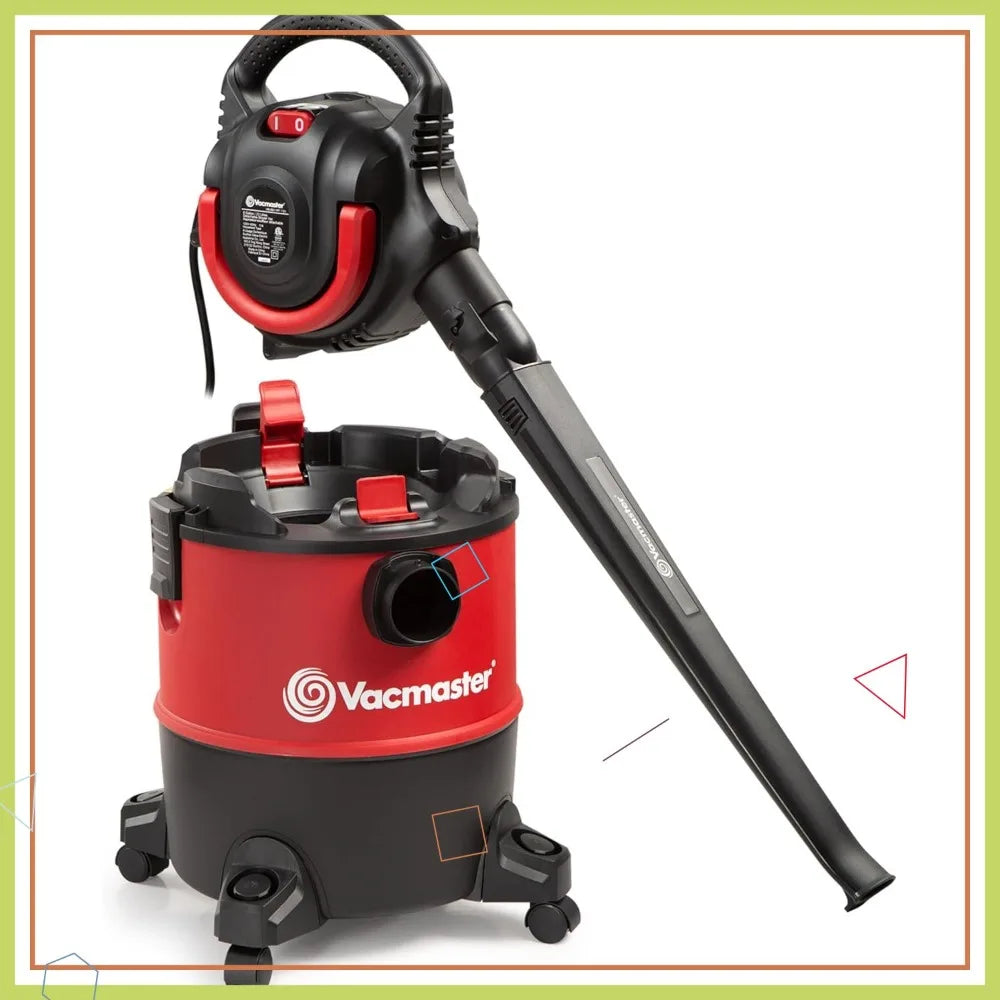 6 Gallon Wet/Dry Vacuum with Blower, 5 HP, 190 MPH Wind Speed for Easy Debris Cleanup