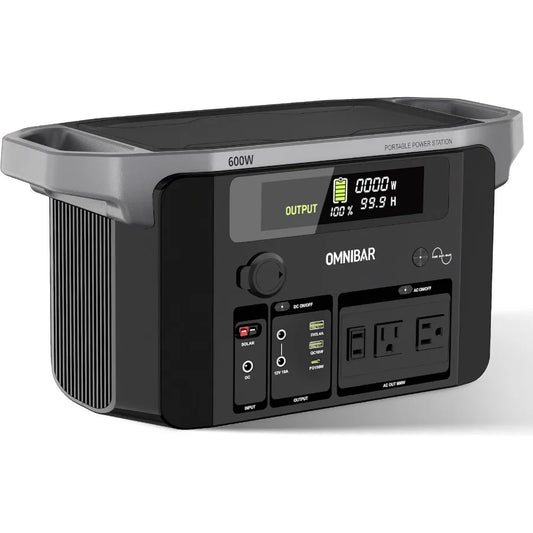 Portable Power Station 600W 655Wh 182 000mAh Solar Generator with 100W USBC Output 120V Pure Sine Wave AC Outlets for Outdoor C
