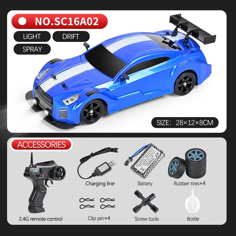 1:16 Drift Rc Cars 4WD RC Drift Car Toy Remote Control GTR Model AE86 Vehicle Car RC Racing Car Toys for Boys Children's Gift