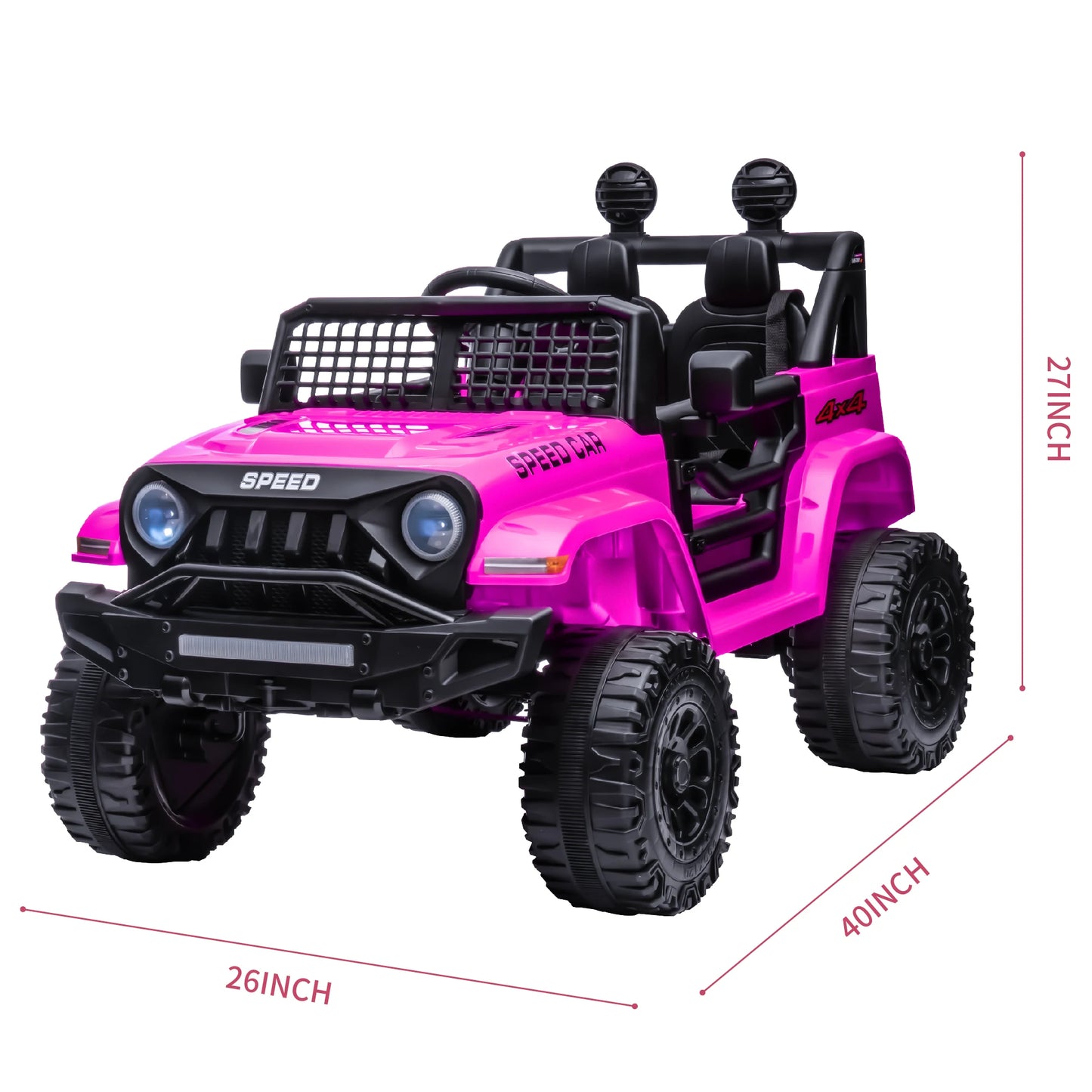 12V Ride On Car, Electric Car for Kids, 12V Ride on Toys, Kids Cars with 3 Speeds Adjustable w/Bluetooth, Parent Remote Control