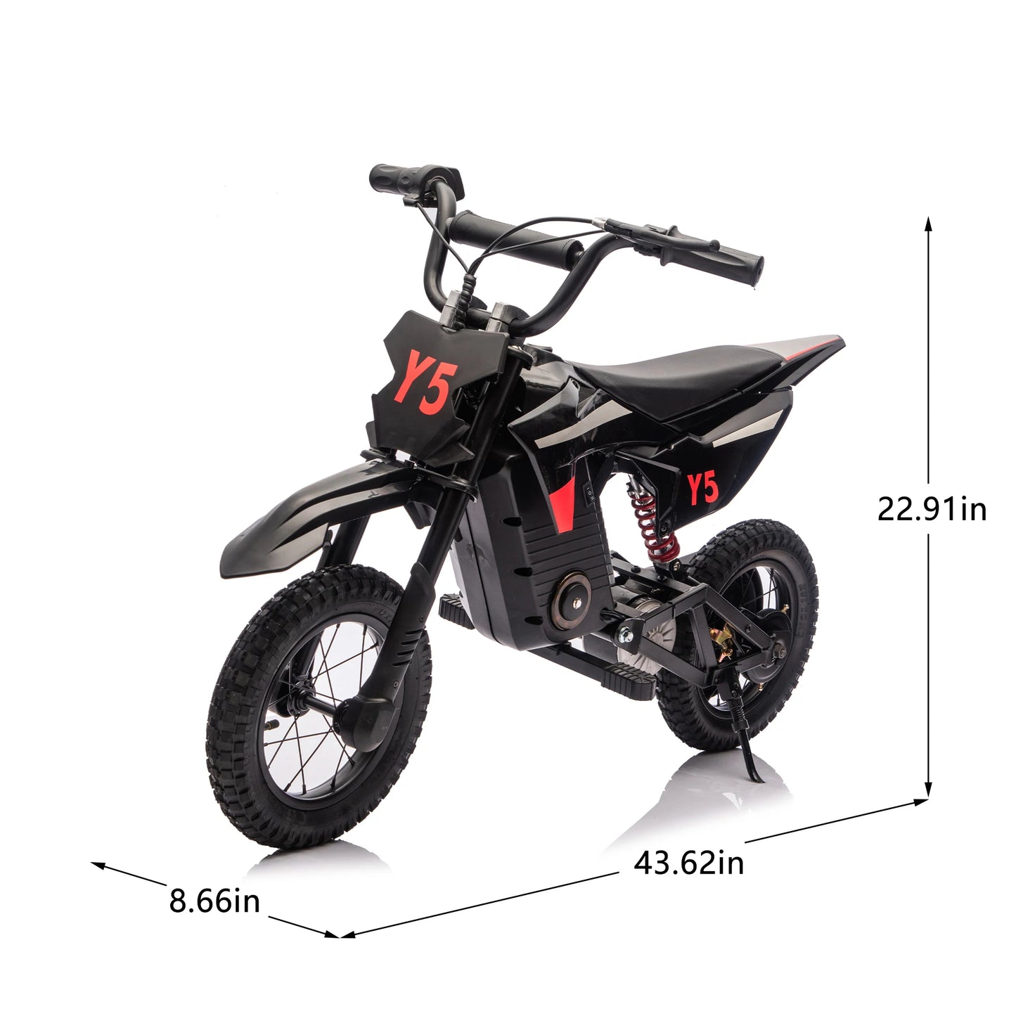 Ride On Electric Toy Off-Road Motorcycle, 24V 250W, 9.32 MPH Max Speed, 180 Lbs Weight Capacity, Fast Charging, Rear Suspension
