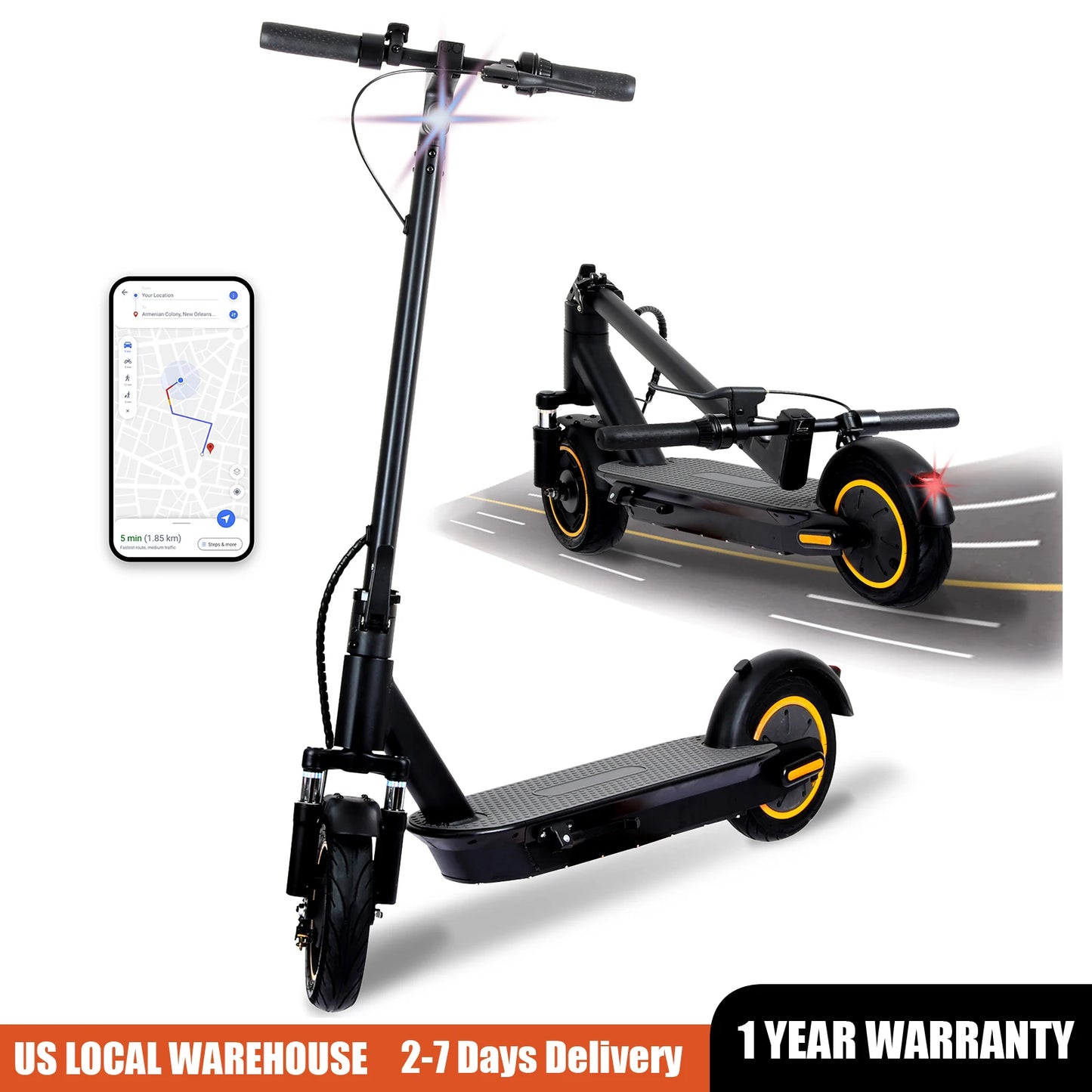 FREEBOY 500W Foldable Electric Scooter, 10'' Inflatable Tire, 36V 15Ah Battery, Range 35-40km, APP Support E-scooter