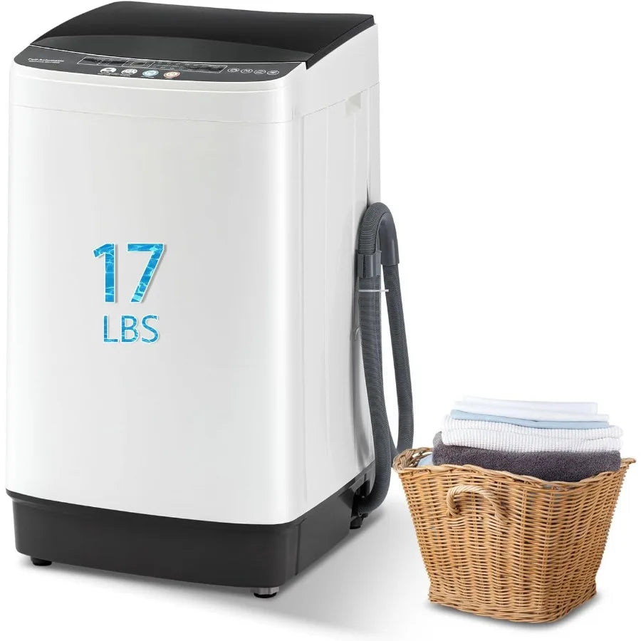17Lbs Portable Washing Machine with10 Washing Programs 1.6 Cu. Ft. Full Automatic Washer and Spinner Combo Compact Laundry Wash