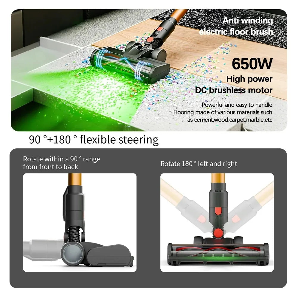 Blossom V22 45kPA Cordless Handheld Vacuum Cleaner Touch Screen Smart Dust Sensor Auto Speed Control for Home Carpet Clean