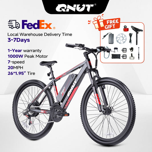 QNUT Victor3.0 Mountain electric Bicycle 1000W 36V 10.4AH 26" Tire All-Terrain E-Bike Urban off-road Commuter Adult E-bike