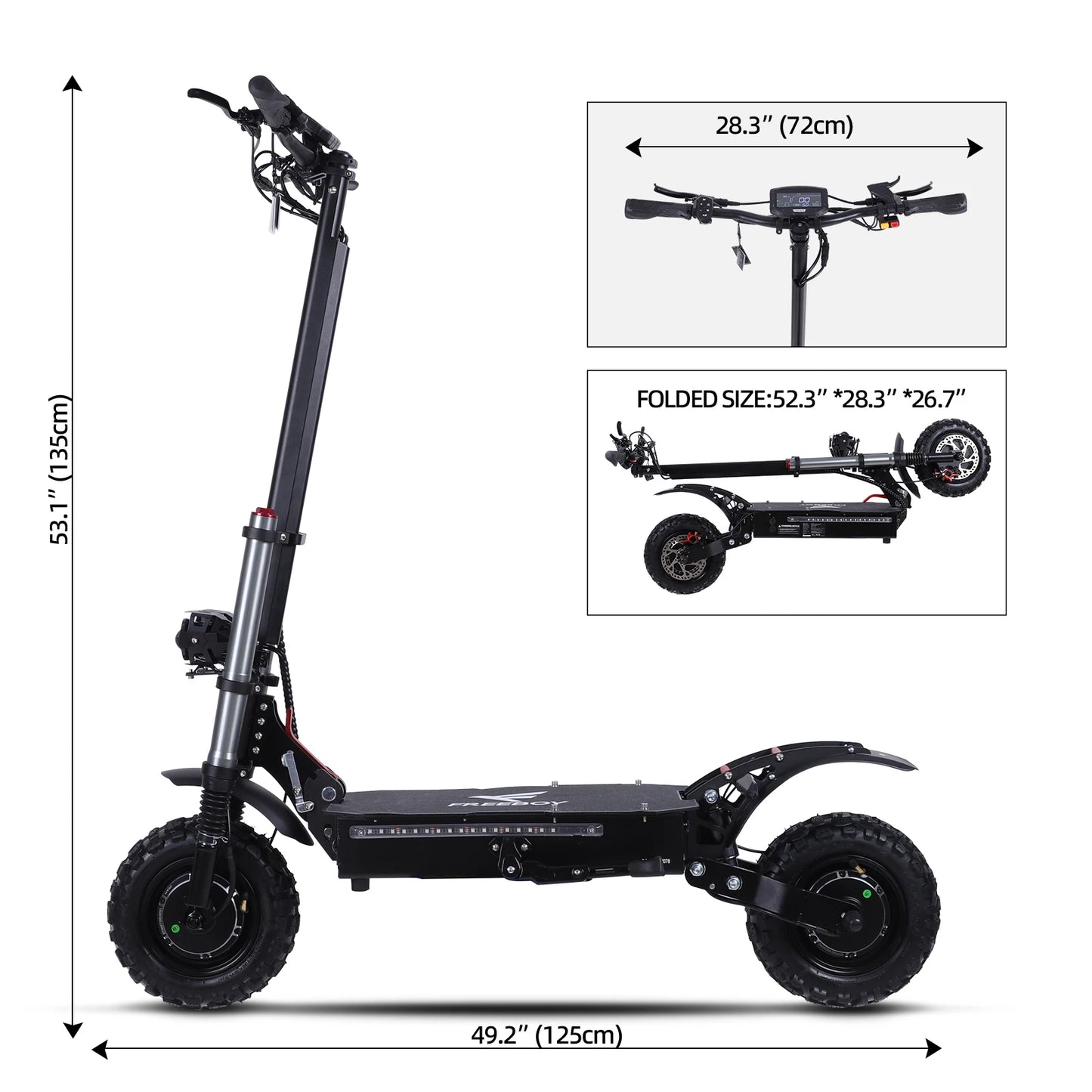 6000W High Power Adult Electric Scooter  Off-Road Commute Foldable 60V 38Ah Large Battery 60 Miles Range 50 Mph Fast E-Scooter