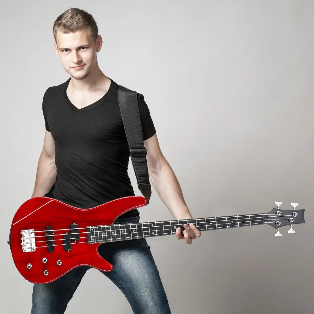 4 String Electric Bass Guitar,Full Size,Basswood With Bag & 20W AMP