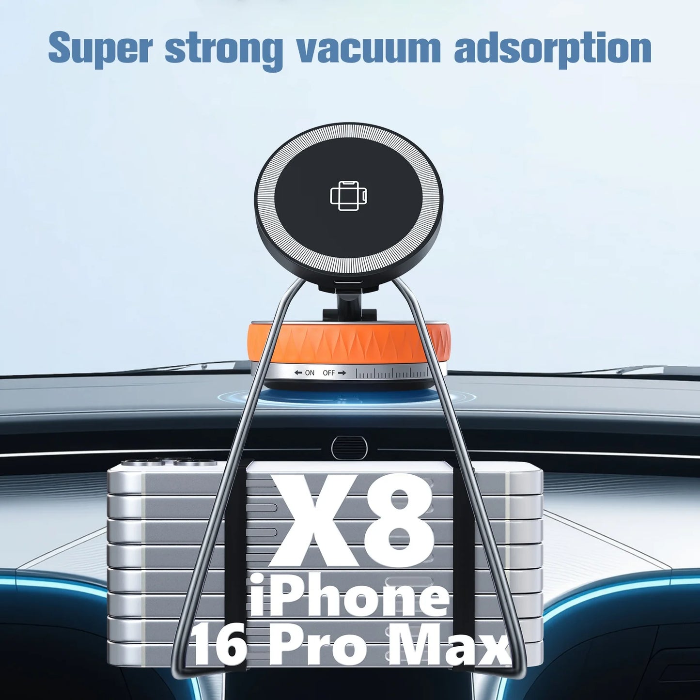 Magnet Wireless Charger Stand Car Phone Charger N55 Strong Magnet 15W Air Vent Fast Charging for iPhone 17 16 15 14 Pro Max