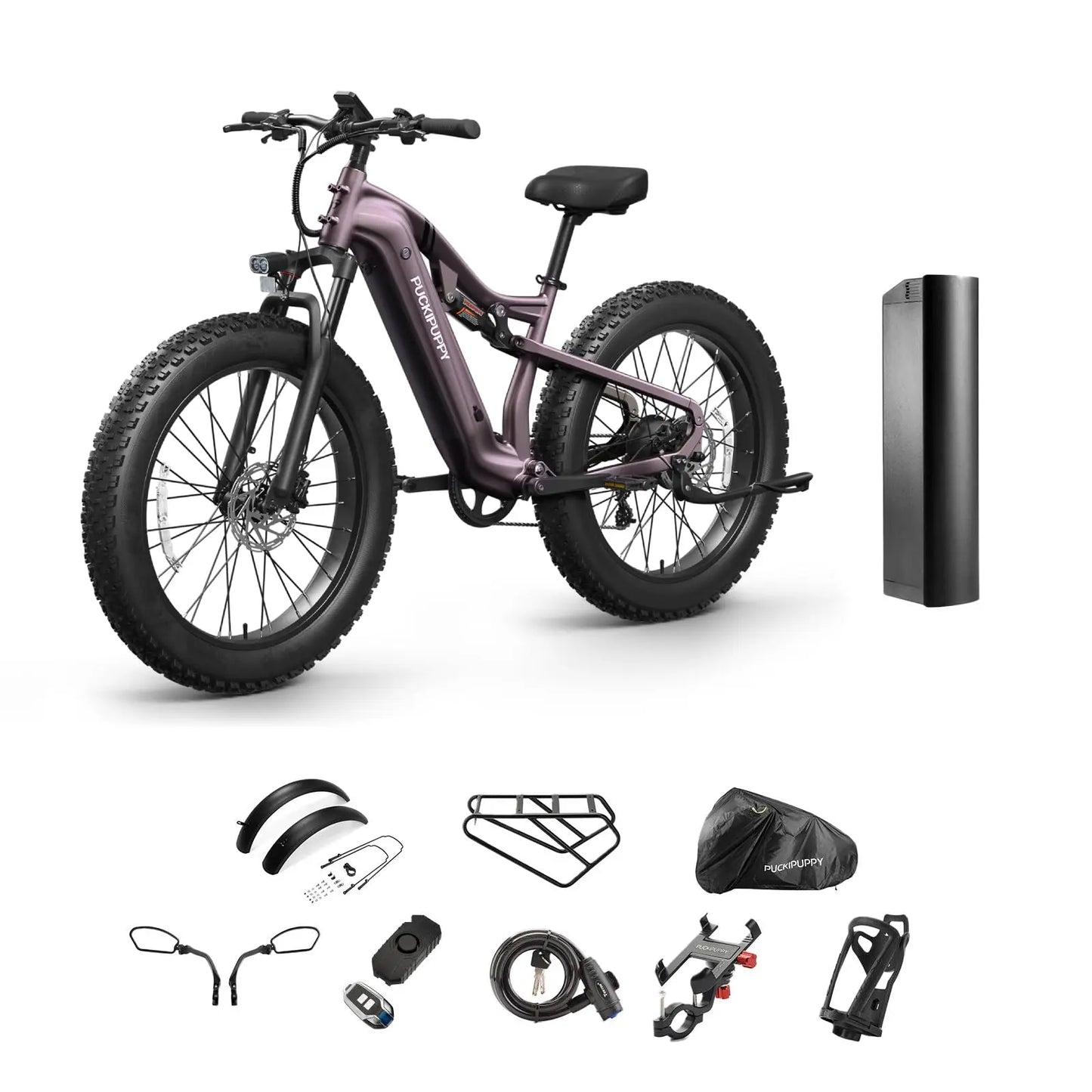 PUCKIPUPPY Labrador pro Electric Bike 1350W Peak 48V 20AH Battery Ebike 26" Fat Tire Electric Mountain Bike 2-Year Warranty