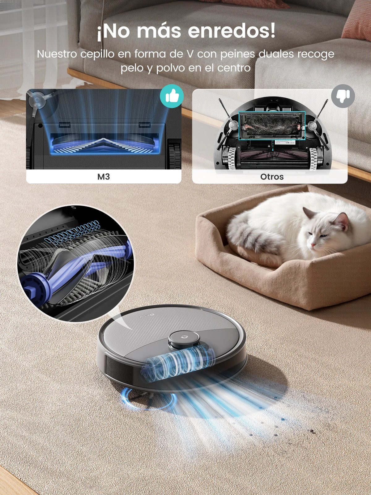 Lefant M3 Max Robot Vacuum, Robot Vacuum and Mop, 20000Pa Suction, Anti-Tangle Brushes, Dual Spinning Mop, Auto Mop Washing