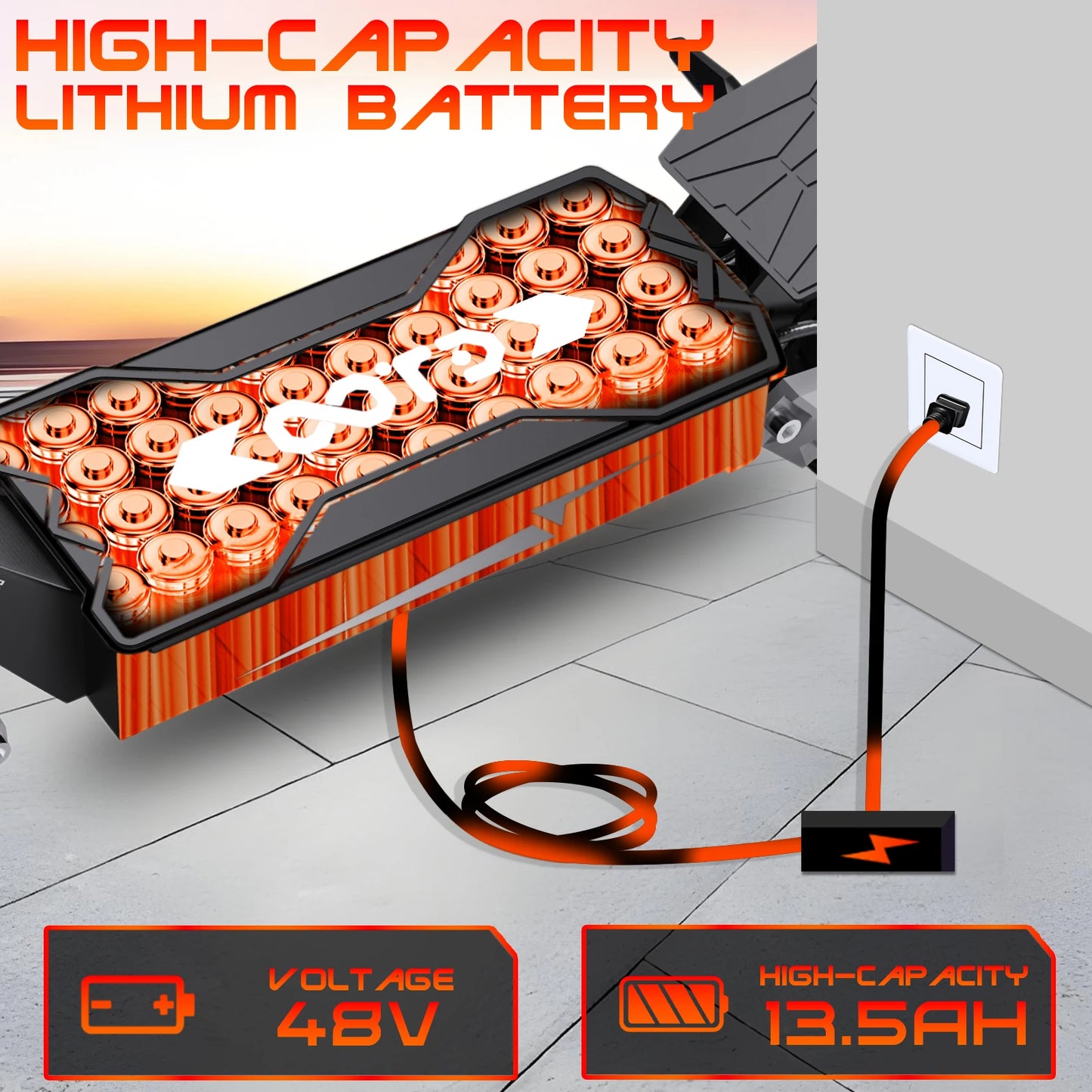 OOTD T10 900W Electric Scooter 48V 13.5AH/18AH Battery Range 21-28Miles 11" Off-Road Tires Foldable Lightweight Mobility Scooter